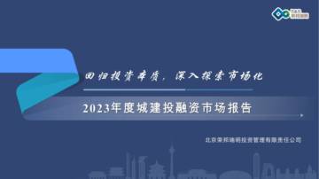荣邦瑞明：2023年度城建投融资市场报告.pdf