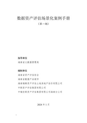 海南省大数据管理局：数据资产评估场景化案例手册.pdf