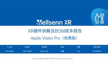 Wellsenn XR：XR硬件拆解及BOM成本报告-Apple Vision Pro(免费版).pdf