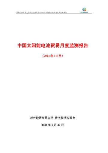 UIBE数字经济实验室：中国太阳能电池贸易月度监测报告（2024年1-5月）.pdf