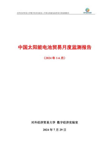 UIBE数字经济实验室：中国太阳能电池贸易月度监测报告（2024年1-6月）.pdf
