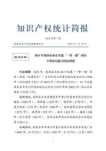 国家知识产权局：2023 年我国企业在共建“一带一路”国家专利布局能力持续增强.pdf