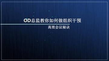 OD总监教你如何做组织干预高效会议秘诀.pdf