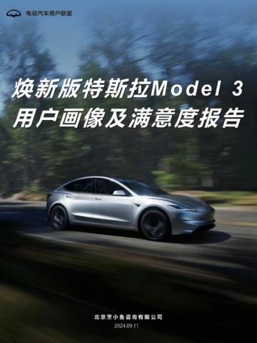 蒸小鱼：2024年焕新版特斯拉Model 3用户画像及满意度报告.pdf
