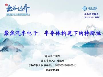 电子行业：聚焦汽车电子，半导体构建下的特斯拉-20201123-海通证券-28页.pdf