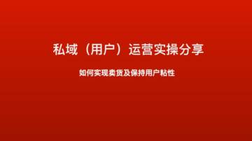 如何实现卖货及保持用户粘性：私域（用户）运营实操分享.pdf