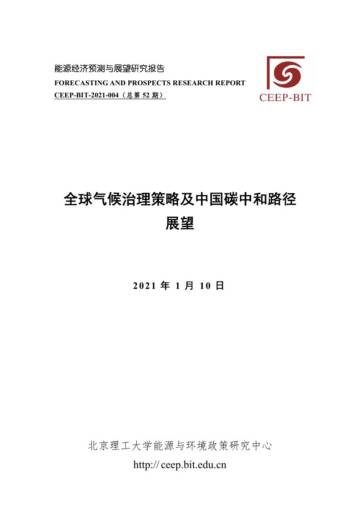 北京理工大学：全球气候治理策略及中国碳中和路径展望.pdf
