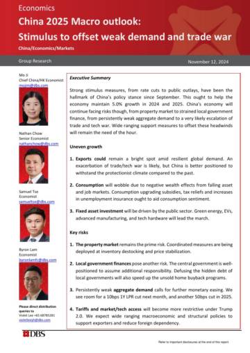 DBS：中国2025年宏观展望：刺激措施抵消需求疲软和贸易战（英文）.pdf