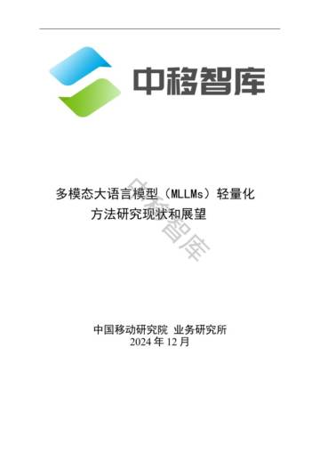 2024年多模态大模型（MLLMs）轻量化方法研究现状和展望报告.pdf