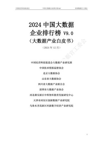 2024年中国大数据企业排行榜V9.0（大数据产业白皮书）.pdf