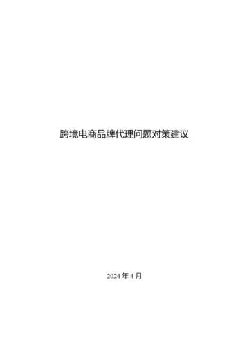 2024跨境电商品牌代理问题对策建议报告.pdf