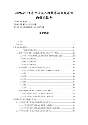 2025-2031年中国无人机巢市场给发展方向研究报告.pdf