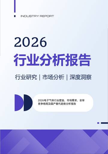2026电子气体行业壁垒市场需求全球竞争格局及国产替代趋势分析报告.pdf