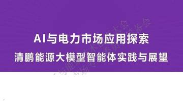 AI与电力市场应用探索——清鹏能源大模型智能体实践与展望.pdf
