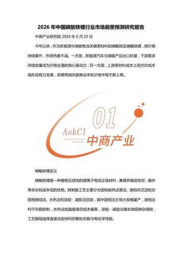 2026年中国磷酸铁锂行业市场前景预测研究报告.pdf