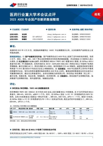 医药行业重大学术会议点评：2023ASCO年会国产创新药数据整理.pdf