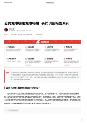 2023公共充电桩用充电模块词条报告系列.pdf