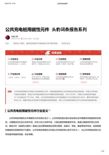 2023公共充电桩用磁性元件词条报告系列.pdf