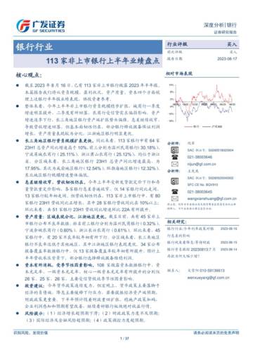 银行行业：113家非上市银行上半年业绩盘点.pdf