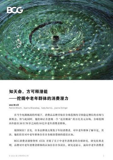 BCG：挖掘中老年群体的消费潜力.pdf
