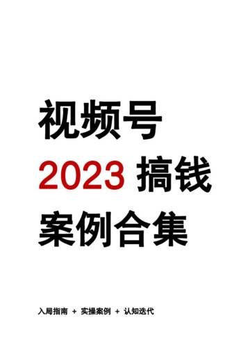 视频号搞钱案例指南.pdf