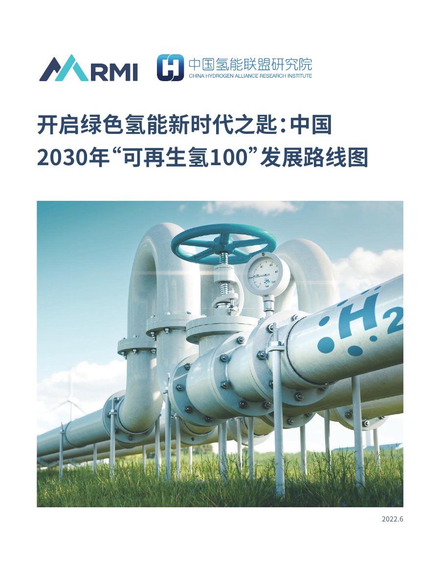 开启绿色氢能新时代之匙：中国2030年“可再生氢100”发展路线图.pdf