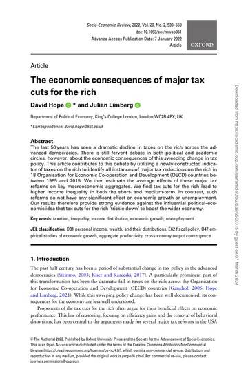 The economic consequences of major tax cuts for the rich.pdf